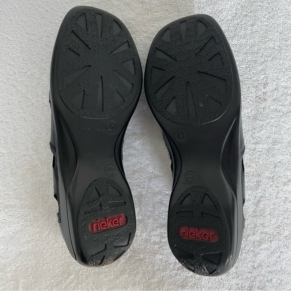 Rieker Women's Black Cutout Loafers Size 9 US/ EU 41 - Picture 7 of 12